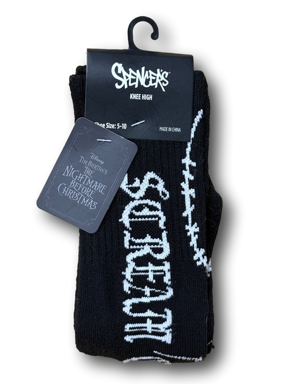 3/$20 The Nightmare Before Christmas "Scream Queen" Funny Knee High Socks - NWT